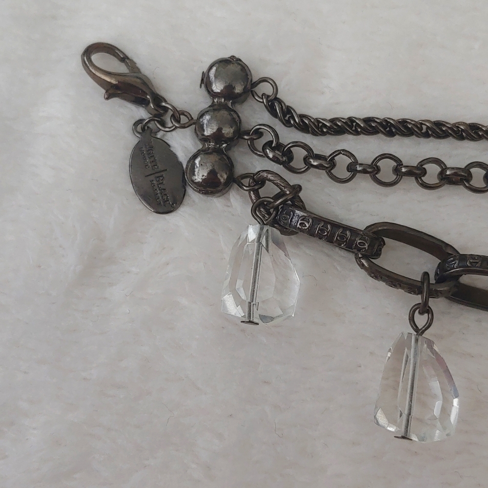 SALE: White House Black Market Triple Chain Bracelet with Dangling Crystals - Picture 7 of 7